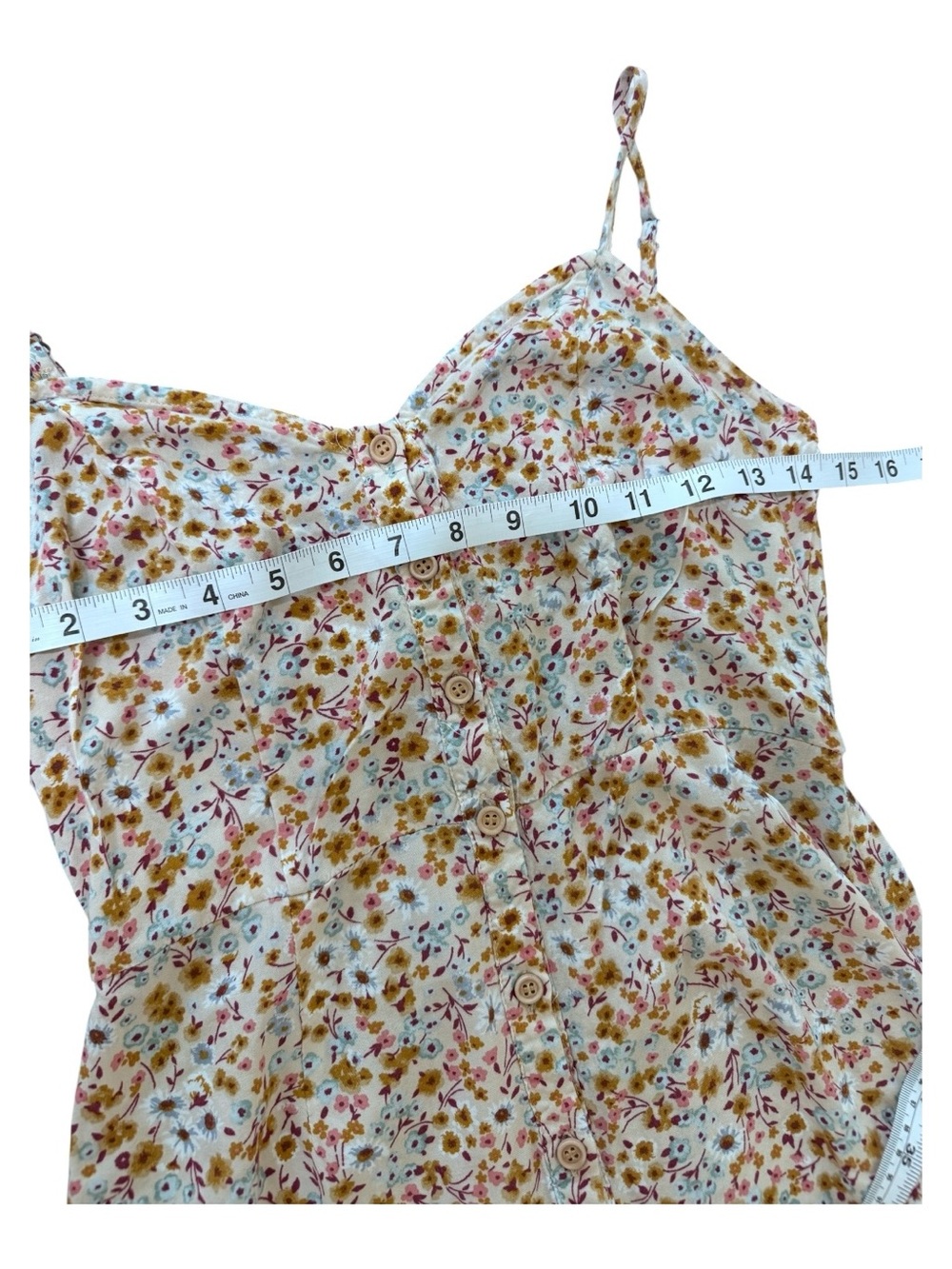 Mimi Chica White Floral Midi Sundress with Spaghetti Straps - Picture 4 of 8